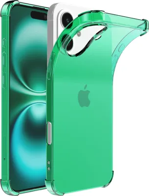 Immagine prodotto di Smartphonica Custodia per iPhone 16 Plus Custodia trasparente in silicone antiurto con bordo antiurto - Custodia antiurto - Verde