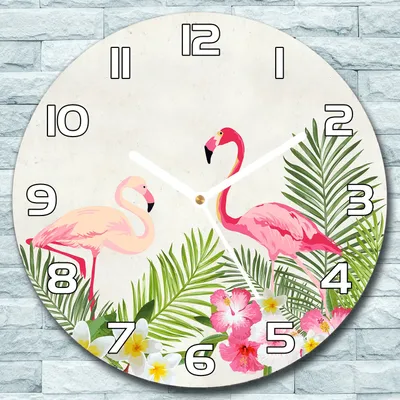 Produktbild von Wanduhr aus Glas Rund fi 30 Vintage Feldblumen Quarz Deko Schlafzimmer Büro