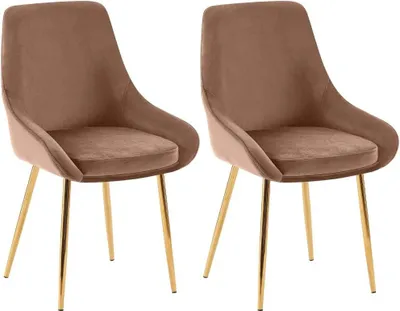 Immagine prodotto di set di 2 sedie da pranzo - sedie in velluto - metallo color oro, massimo comfort di seduta