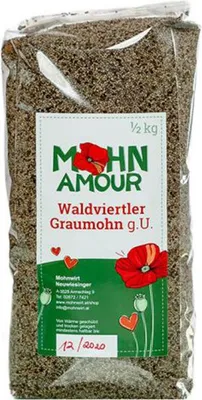 Produktbild von Waldviertler Graumohn gU 500 g – ungemahlen, ideal zum Verkochen – Mohn Amour