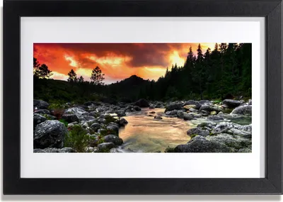 Produktbild von Bild 30x20 MDF-Rahmen Wandkunst See Fluss Wald Natur