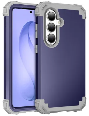 Image de Étui pour Samsung Galaxy S26+ : étui hybride 3-en-1 en PC et TPU, résistant aux chocs et durable, bleu foncé