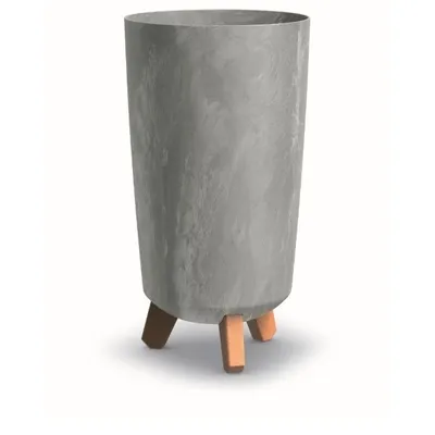 Obrázok produktu pre nabbi Plastový kvetináč na nožičkách DGTL240E 23,9 cm - sivý betón