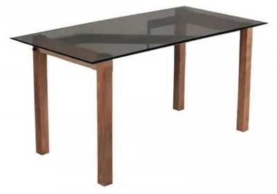 Immagine prodotto di Tavolo da pranzo in vetro Tavolo da sala da pranzo Tavolo da cucina Rettangolare con gambe in legno