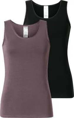 Produktbild von Schiesser Damen Trägertop Unterhemd 2er Pack mit Spitze