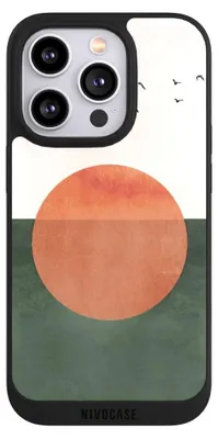 Produktbild von NIVOCASE Handyhülle für Apple iPhone 14 Pro  Hülle NIVOpure Case Schwarz Sonnenschein Sonnenuntergang Vogel