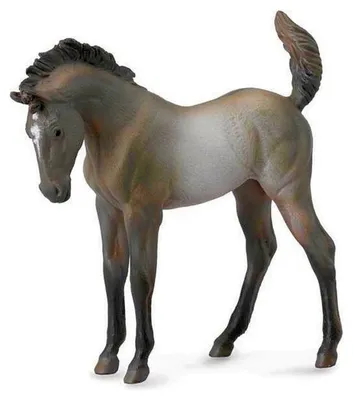 Image de chevaux : Poulain Mustang 9 cm gris