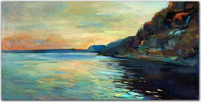 Produktbild von Coloray Bild aus Leinwand 140x70 Leinwand Dekoration - Seeklippen Meer Landschaft