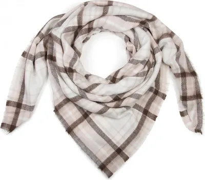 Produktbild von styleBREAKER quadratischer XXL Schal, großer Deckenschal mit Tartan Plaid Karo Muster und Fransen, Uni 01018137
