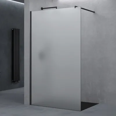 Immagine prodotto di doporro Parete Doccia Walk In 140x200 cm, Box Doccia in Vetro Temperato Satinato 10 mm Anticalcare, con Barra Stabilizzatrice e Profilo Nero Opaco šC Bremen02VS