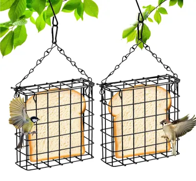Imagen del producto de Juego de 2 soportes metálicos para comederos de pájaros, para jardín