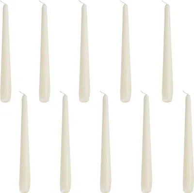 Image de Bougies chandelier 10 pièces 24,5cm crème Bougies pointues Bougies de table champagne Gies