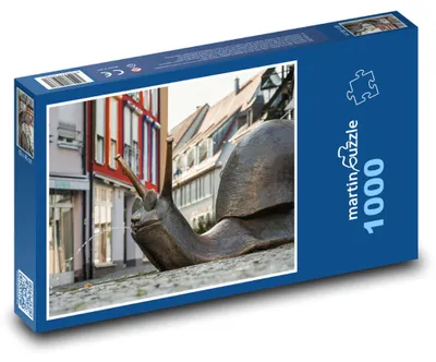 Produktbild von Puzzle 1000 Bronzene Schneckenstatue - martinpuzzle
