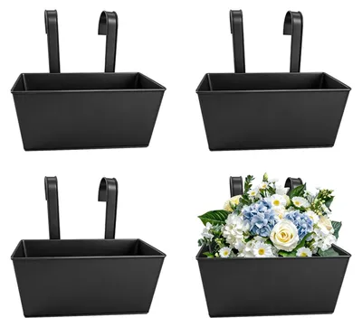 Immagine prodotto di Set di 4 vasi da fiori sospesi, colore nero
