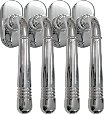 Produktbild von Fenstergriff Set 4 x FG Helena 1673 Chrom Rasterolive Fensterbeschlag Drücker
