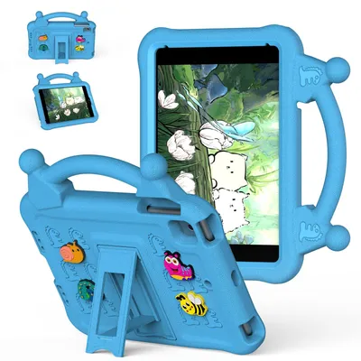Produktbild von Kinder Hülle für iPad Mini 1/2/3/4/5 7,9 Zoll Tablethülle aus EVA, Stoßfest mit Griff und Aufstellfunktion Blau