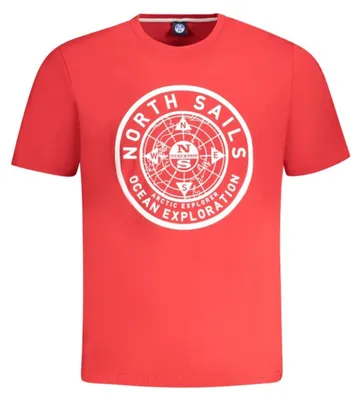 Produktbild von Herren Kurzarm-T-Shirt Rot - Rundhals mit Druck und Logo