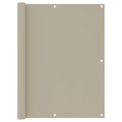 A rolled-up beige privacy screen with grommets along the edges, presented against a white background.