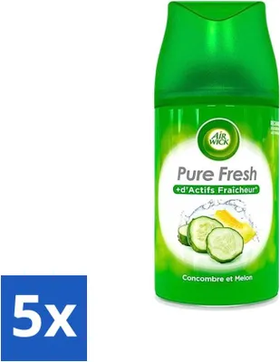 Productafbeelding van Air Wick Freshmatic – Navulverpakking voor luchtverfrisser – Pure komkommergeur – 250 ml - Voordeelverpakking - 5 stuks