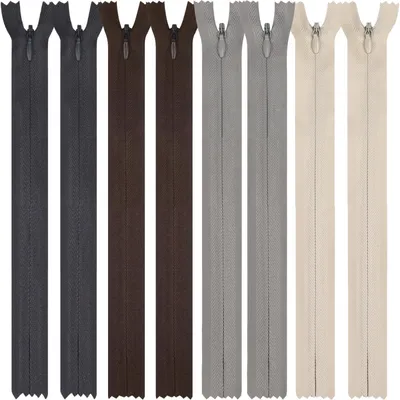Nylon-Reißverschlüsse, unsichtbar, 50 cm, 4 Stück, schwarz