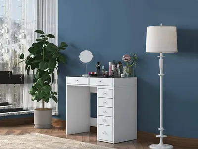 Image de Sulmona - Console, 90x45x80h cm Blanc, Plateau Blanc