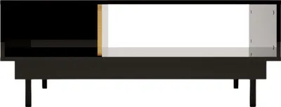 Produktbild von Artemisa Hochglanz Möbel / Couchtisch Mit Goldenem Akzent / Hochglanz / 3 Fächern / 115 X 69 X 45 Cm / Schwarz