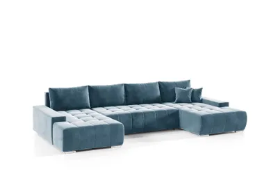Produktbild von Wohnlandschaft Sofa mit Schlaffunktion VOGAR Stoff Monolith Graublau