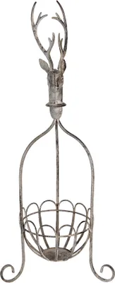 Produktbild von Clayre & Eef Dekorationskorb 28x28x68 cm Grau Metall Hirsch