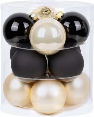 Produktbild von Weihnachtskugeln 12 Stk 8cm Moonlight Shadow