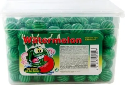 Obrázek produktu pro Žvýkačky Sour watermelon bubble gum 300 ks plechovka 1600g