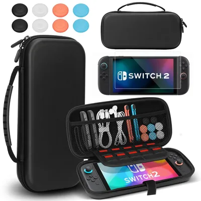 Produktbild von Schutzhülle für Nintendo Switch 2 Reise-Tasche 10 Spielkartenfächer Schwarz