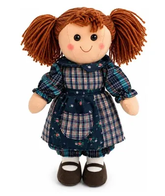 Produktbild von Stoffpuppe 40 cm Rag Doll Plüschpuppe im Landhausstil Weiche Kuschelpuppe Schwarz Geschenk für Kinder