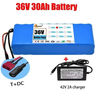Obrázek produktu pro Lithium-iontová baterie 18650 - 10S2P, 36V, 30Ah, 30000mAh - Vysoce výkonná baterie 1000W - Bateriový balík pro elektrické skútry/motocykly - Rozměry: 186 x 66 x 38 mm - Připojení: T-DC