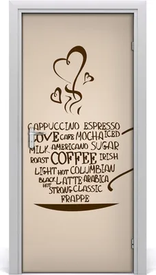 Produktbild von Tulup Türaufkleber 95x205 cm Dekorative Aufkleber Selbstklebend Wasserdichte Tapete Abnehmbar Schlafzimmer Wohnzimmer Wohnkultur - Kaffeetasse