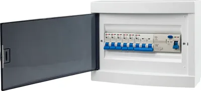 Produktbild von Sicherungskasten Leitungsschutzschalter Stromverteiler Komplett mit "C" LS Schalter FI-Schalter 12 Module
