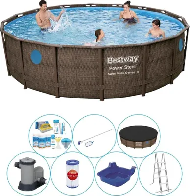 Zdjęcie produktu dla Basen Combi Deal - Bestway Power Steel Swim Vista Rund 488x122 cm