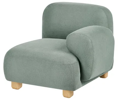 Produktbild von BELIANI Sessel Linksseitig Hellgrün Stoff Gepolstert Wasserabweisend Modular mit Armlehne Niedrige Beine Modern Modulsessel Polstersessel zum Sofa