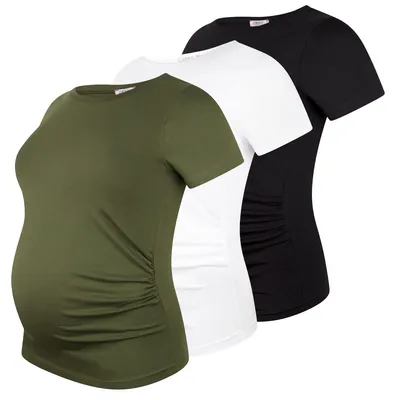 Produktbild von Umstandsshirt Kurzarm Basic Umstandsmode Kurzarm mit Motiv Schwangerschaft M.M