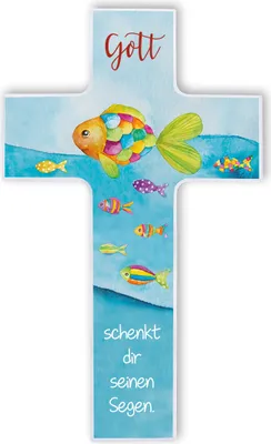Produktbild von FRITZ COX Kinderkreuz- 'Gott schenkt Dir seinen Segen' 20cm- Holz-Kreuz für Zuhause mit schönem Kinder-Segen