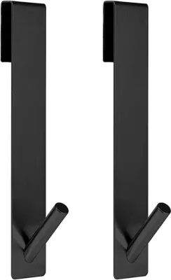 Produktbild von Famanu Duschhaken Set aus 2 Edelstahlhaken - 18 cm für Handtücher und rahmenlose Duschtüren