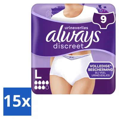Produktbild von 15 x Always Discreet Incontinentieunterwäsche Damen Größe L - Vorteilspackung - 15 Stücke