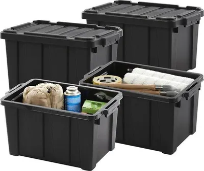Obrázek produktu pro Černé úložné boxy o objemu 21 l, stohovatelné, bez BPA