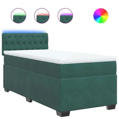 Produktbild von Boxspringbett mit Matratze Dunkelgrün 90x200 cm Samt