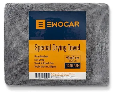 Produktbild von Ewocar Spezielles Trockentuch mit gedrehter Schlaufe - Dunkelgrau (60 x 90 cm)