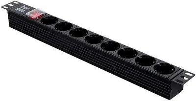 Productafbeelding van 19 Inch Rack Cabinet met 8 Schuko Stopcontacten - 1U
