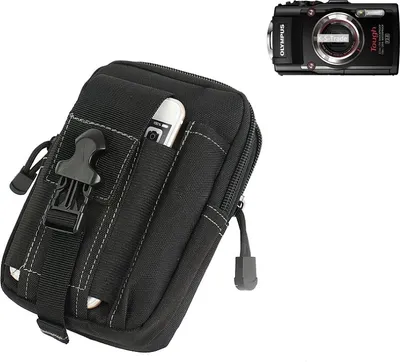 Produktbild von K-S-Trade Holster Kamera-Tasche kompatibel mit Olympus Stylus TOUGH TG-3  Gürtel-Tasche mit Extrafächer schwarz 1x