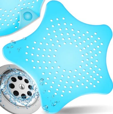 Produktbild von Abflusssieb Silikon Abfluss Sieb Ablauf Stopper Ø 10 cm Stöpsel Spülbecken Abflusssieb Haarsieb Küche Dusche Badewanne Spüle Badezimmer Blau Retoo