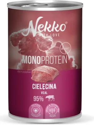 Image de NEKKO MONOPROTEIN Adult Veau Nourriture humide pour chiens 400g