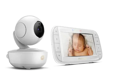 Produktbild von Motorola MBP55 Babyphone, KameraÃ1/4berwachung, Reichweitenkontrolle, Temperaturanzeige, Schlaflieder