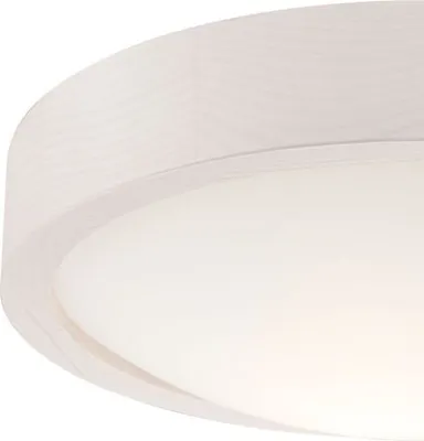 Produktbild von Deckenleuchte rund Ø 27 cm Weiß aus Holz Glas blendarme Deckenlampe Flur Wohnzimmer